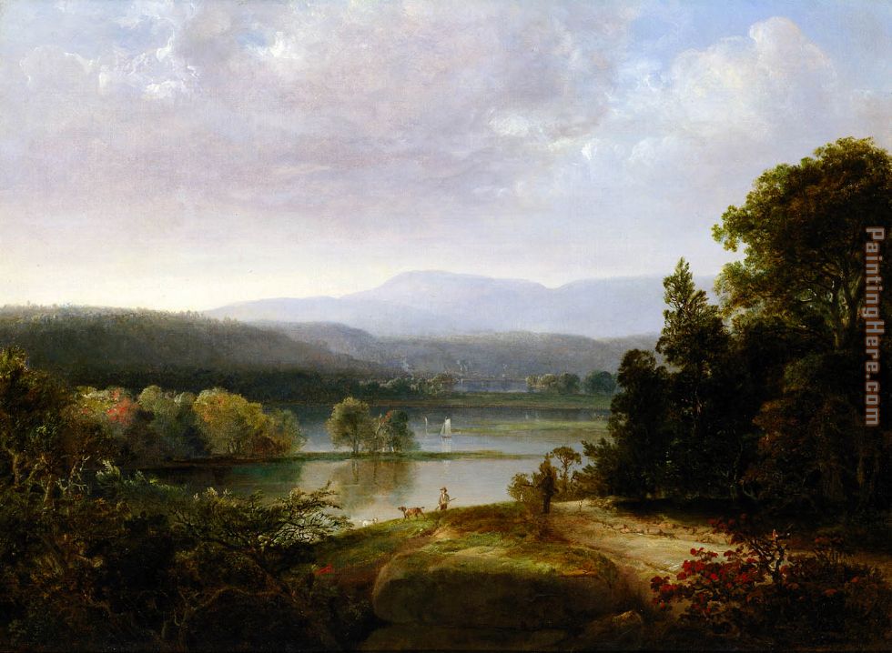 River View with Hunters and Dogs painting - Thomas Doughty River View with Hunters and Dogs art painting